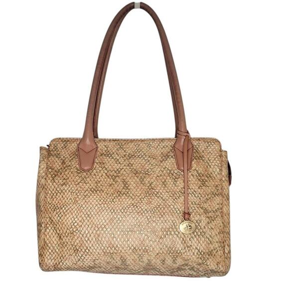 Brahmin Ashby Tote in Beige Parker. Embossed Leather & Very Light Weight Beige - Picture 2 of 7